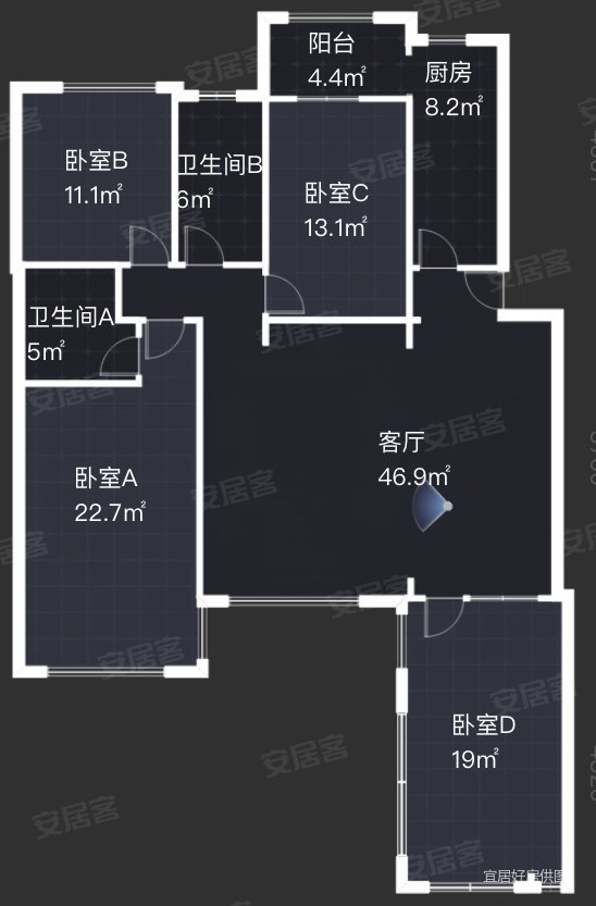 退台花园洋房二楼赠送露台南北通透户型小区中间