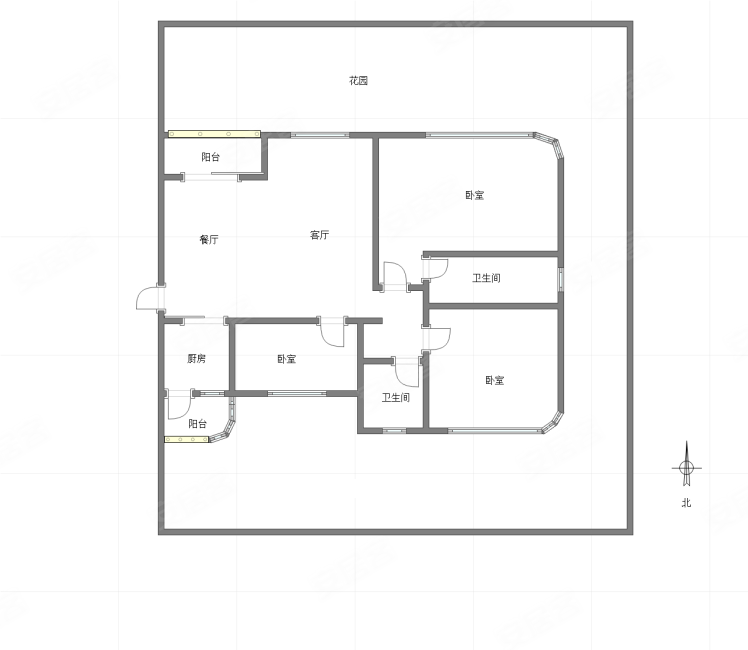 重庆融创壹号院(二期)3室2厅2卫118.1㎡南北235万