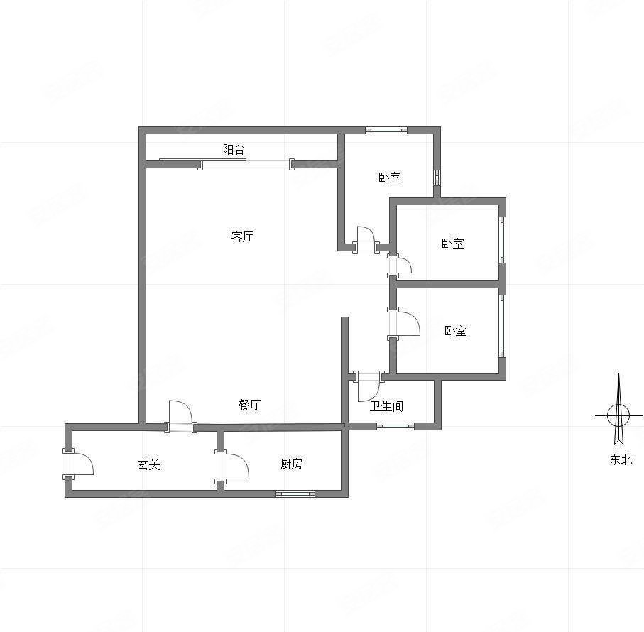 东原九城时光3室2厅1卫88.25㎡南北128万