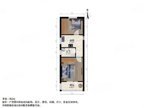 交通路1401弄小区2室0厅1卫48.21㎡南北228万