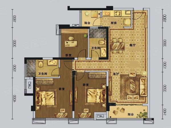 南宁青秀凤岭北美泉1612美泉1612欧式精装三房两卫,全新配套齐全,业主