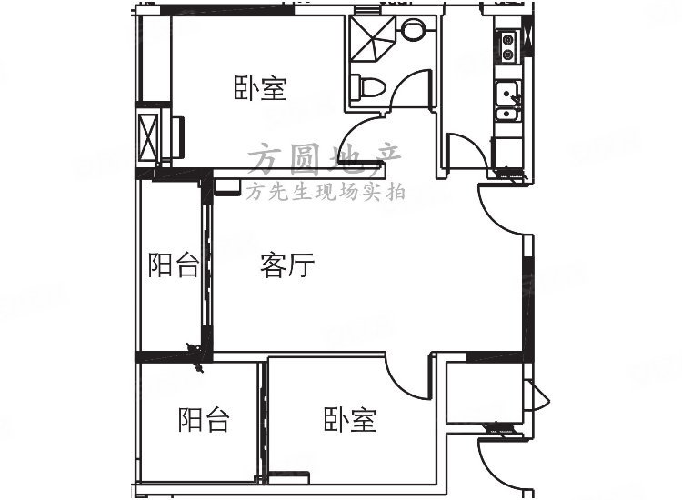 方圆大学时光2室1厅1卫76.72㎡北222万