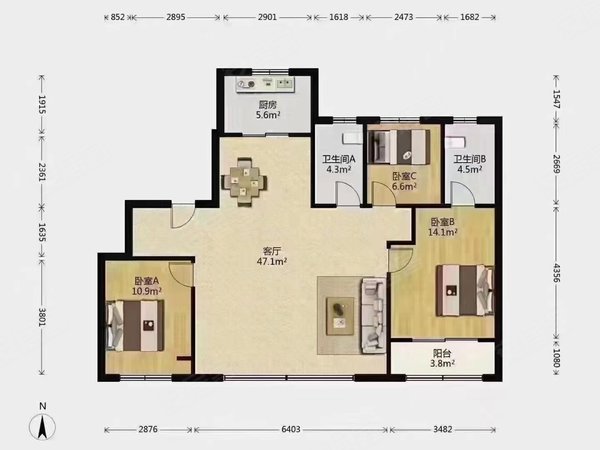 济南高新汉峪历下刘智远安置房三户合租!