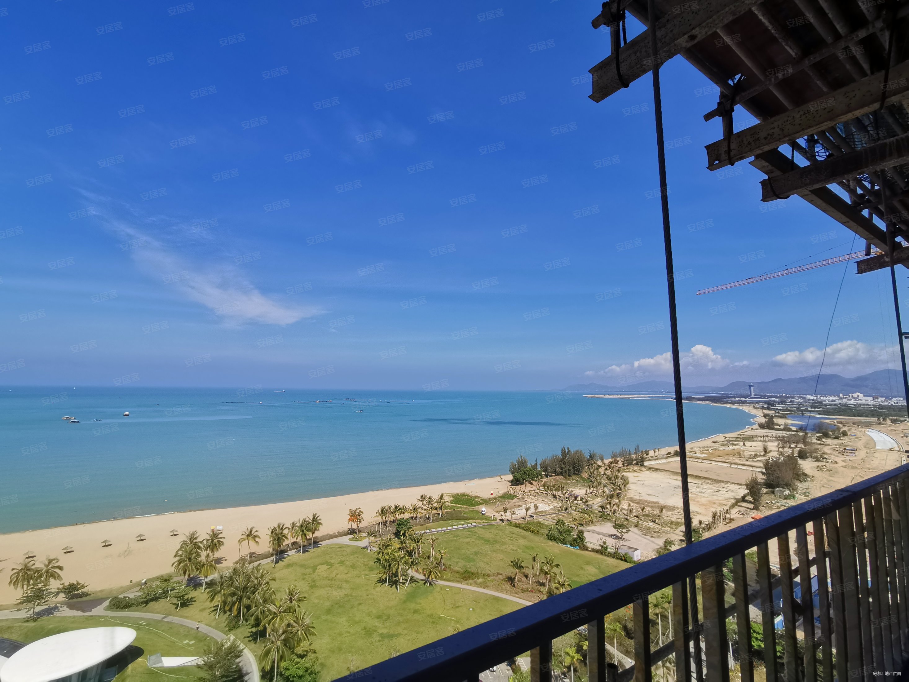 送80平花园一线海景龙栖湾新半岛离海50米精装复式小户型