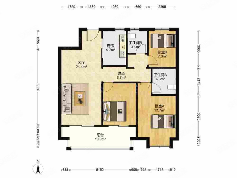 吾悦广场一期 交通便利 商品住宅 近地铁 房龄新 小三居