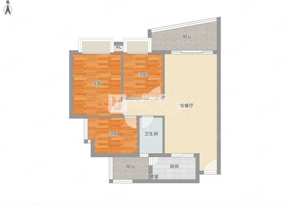 47中 保利凤翔花园 保养好的三房 户型方正采光好,保利凤翔花园二手房