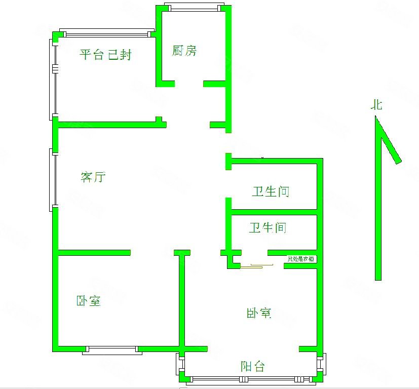 市民宿舍3室1厅2卫79㎡南北58万