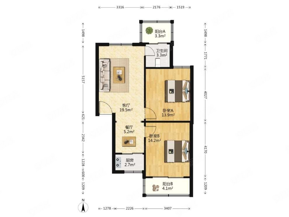 怡馨苑板楼商业配套成熟大两居出行方便临地铁
