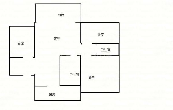 嘉华盛世3室2厅1卫113㎡南北80万