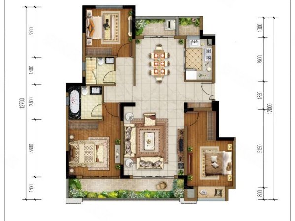 北城龙须园(公寓住宅)4室2厅2卫132㎡南北43万