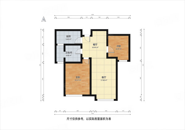 国耀上河城2室1厅1卫92.74㎡南165万