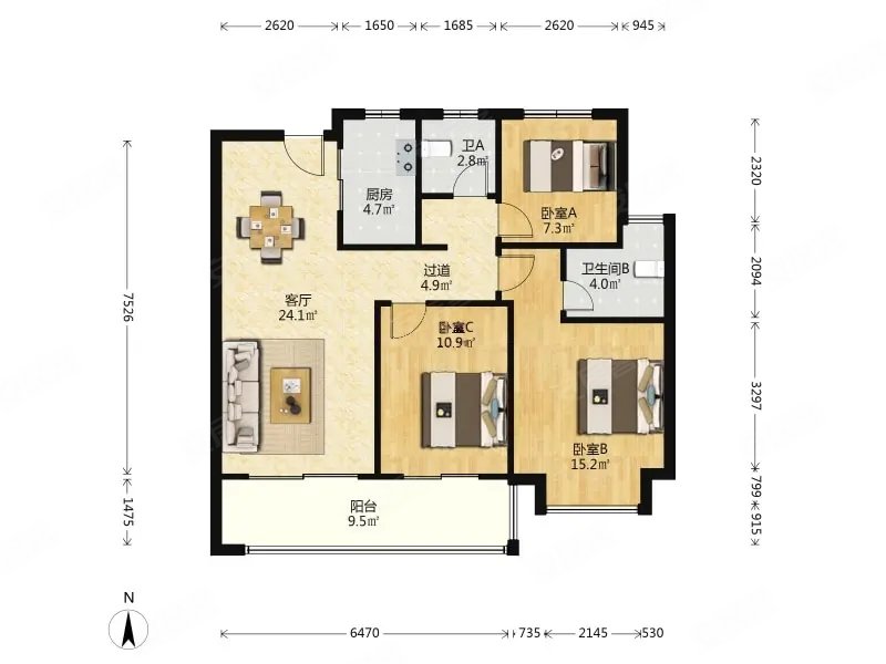 万象汇品牌精装三房户型正气格局佳楼层佳,拎包入住地铁口杨嘉墀