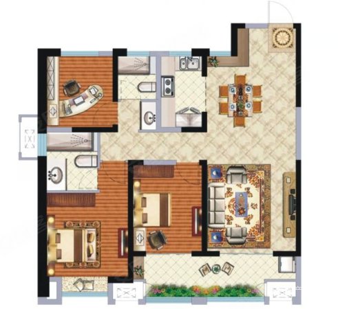 锦园3室2厅2卫119.23㎡南北140万