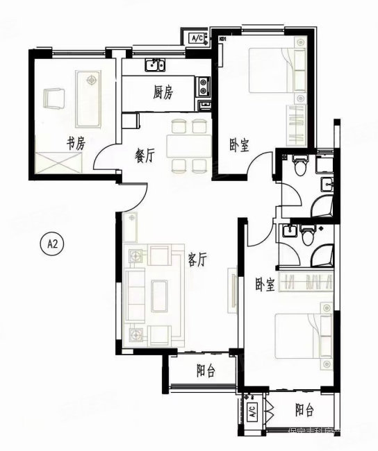 普兰庭3室2厅2卫124.12㎡南北122万