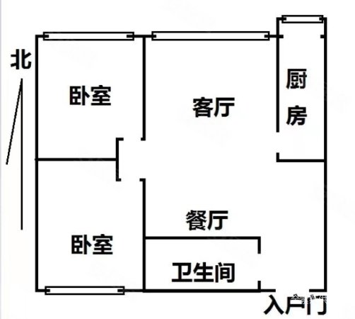 浅山香邑2室1厅1卫80㎡南北115万