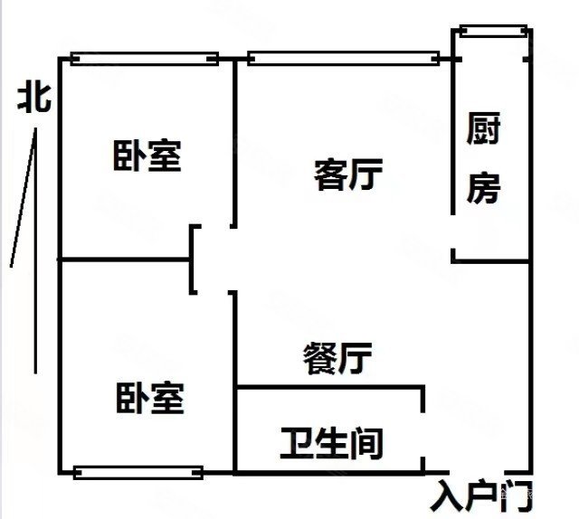 浅山香邑2室1厅1卫80㎡南北115万