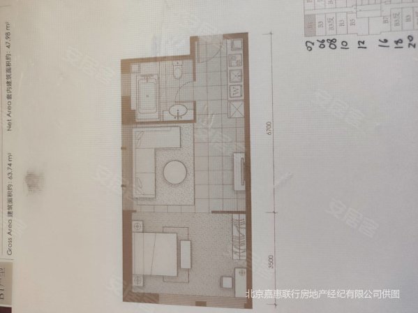 永利国际1室1厅1卫63㎡东420万