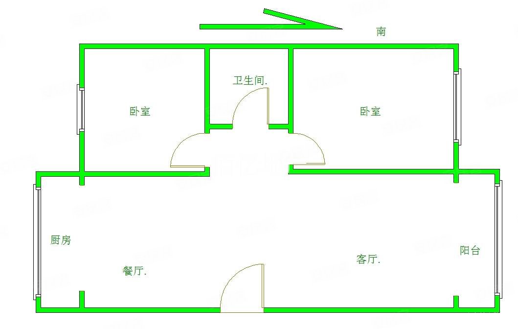 观音后街5号院2室2厅1卫50㎡南北18万