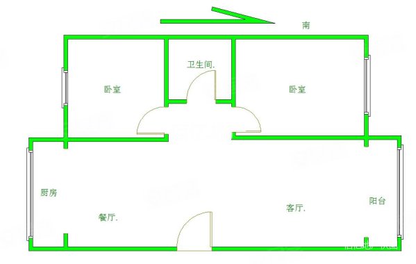 观音后街5号院2室2厅1卫50㎡南北18万