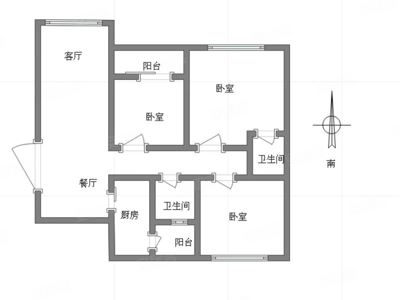 缤纷时代(东区)3室2厅2卫92㎡南北67万