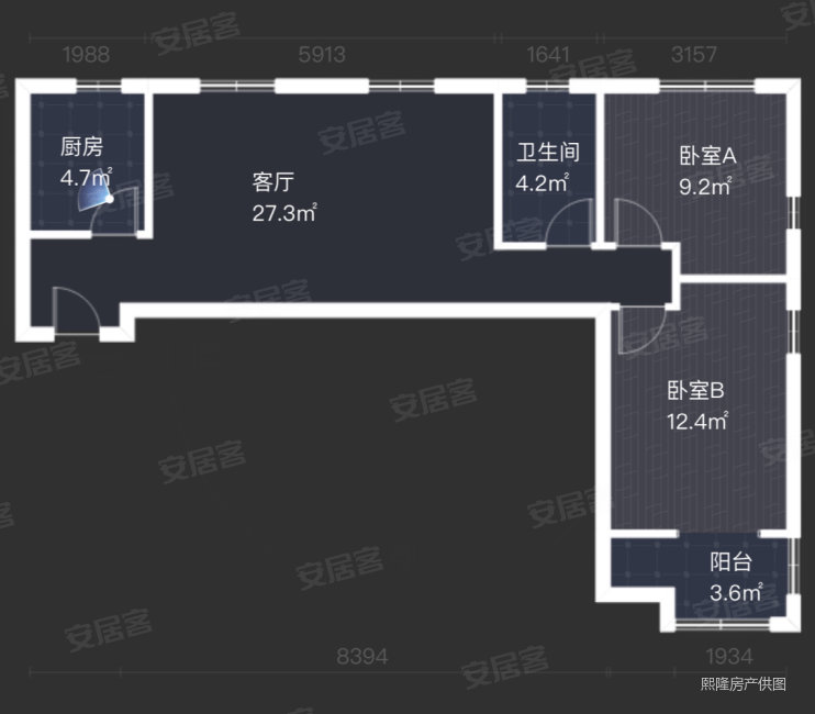 天朗莱茵小城2室1厅1卫84.14㎡南北105万