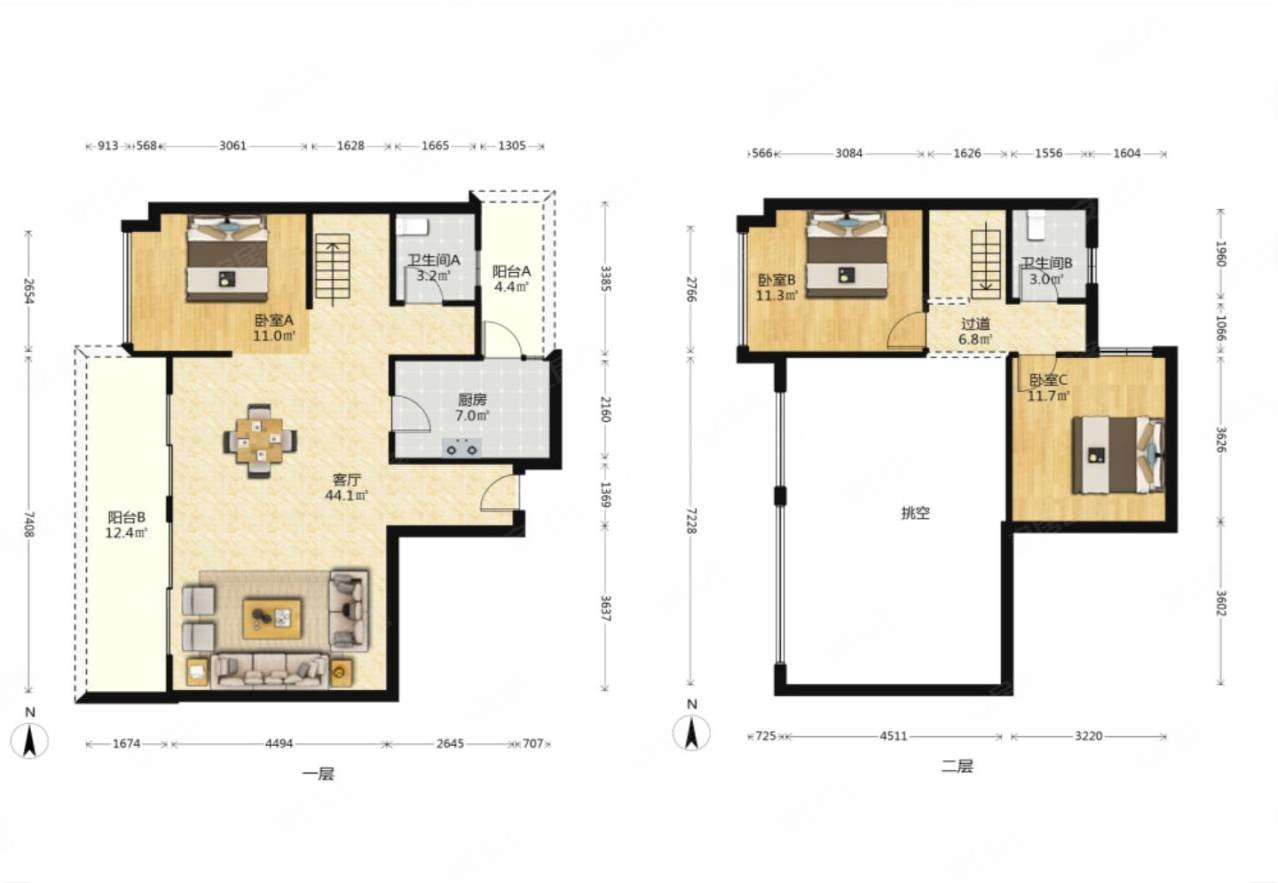 青羊区 光华壹号花园 跃层套四户型方正 诚心出售 随时看房