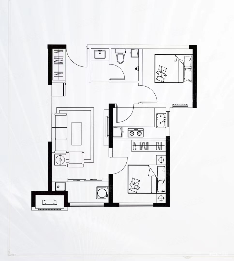 万科新里程2室2厅1卫81.11㎡南北101万