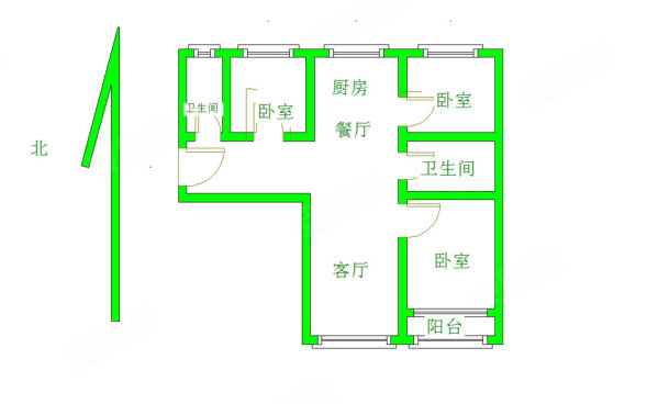 天成花园(B区)3室2厅2卫127㎡南北80万