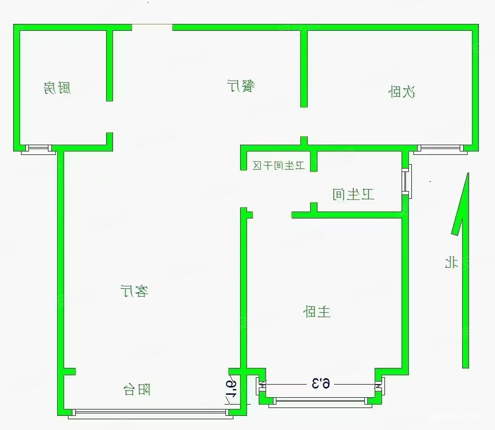 明月新城南区2室2厅1卫92.54㎡南63.85万