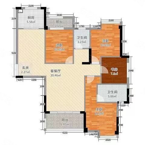 光明钰府3室2厅2卫110㎡南北58.8万