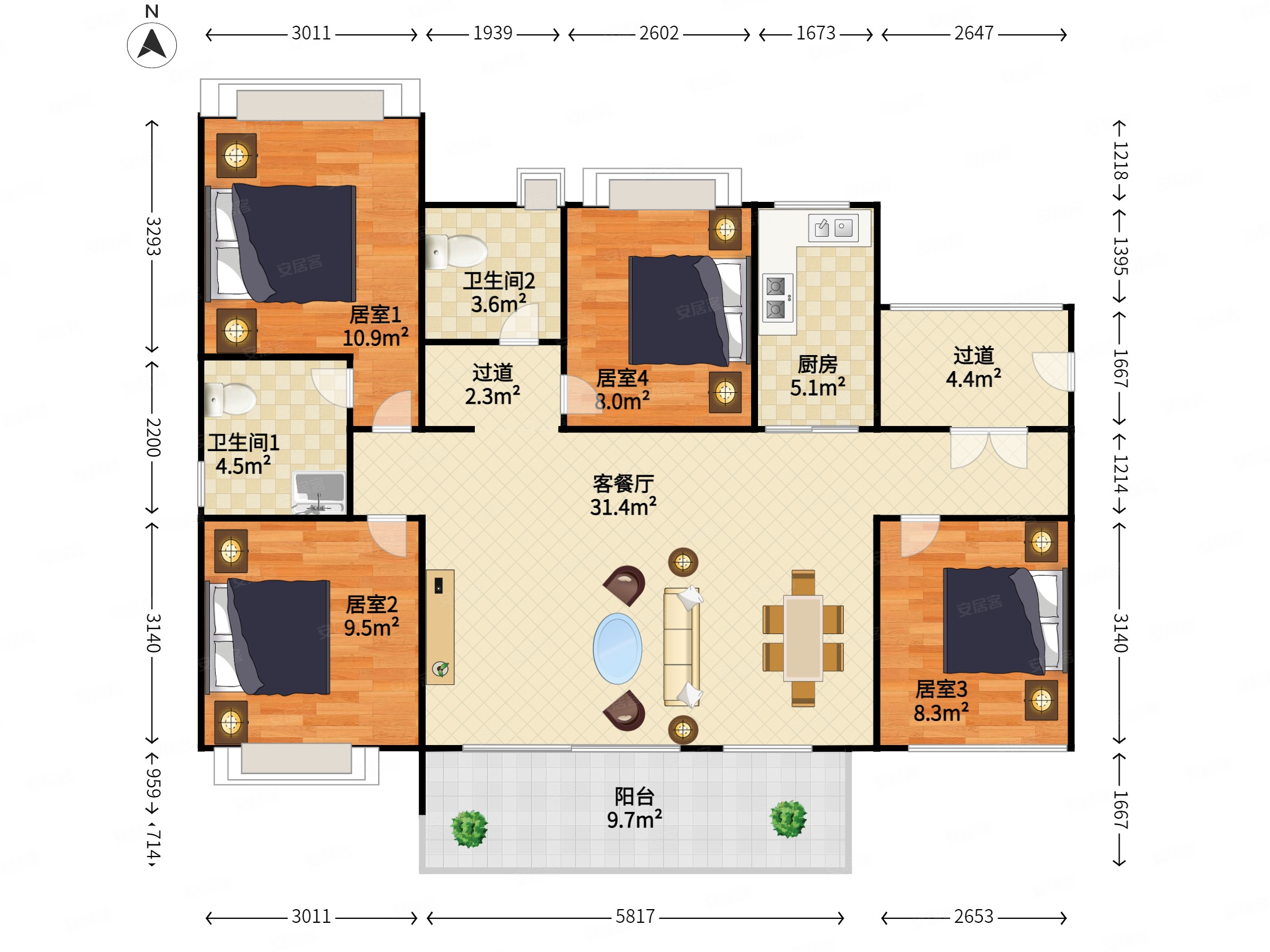 越秀滨海新城全屋定制柜子家具全送包税大阳台金隆