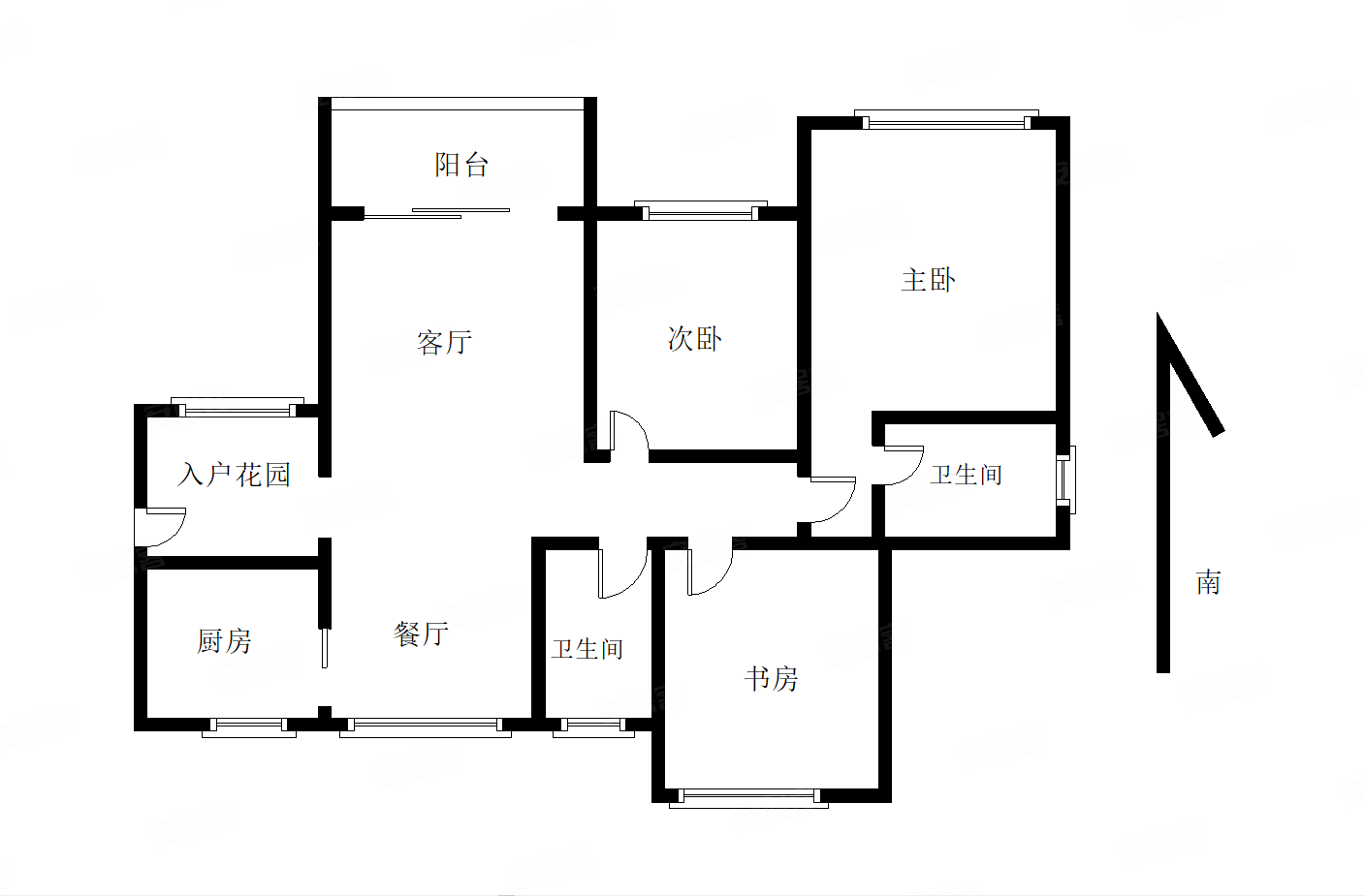 东方玫瑰园3室2厅2卫119.88㎡南北97万