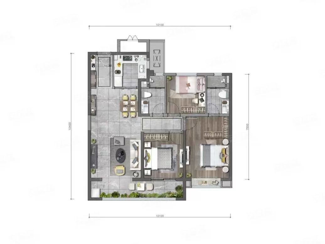 怡景华庭3室2厅1卫102㎡南北125万