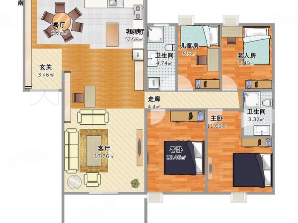 【多图】省直秀峰小区,五四北租房,省直秀峰小区 4室2厅2卫 电梯房