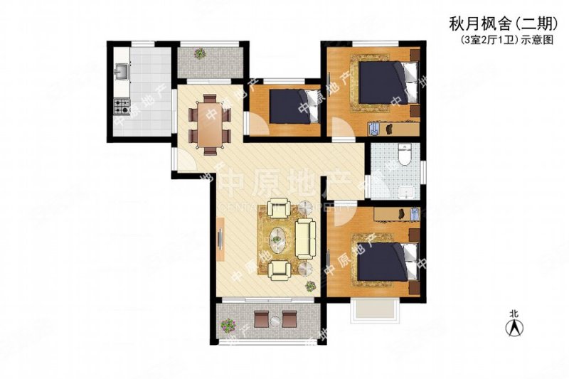 秋月枫舍(二期公寓住宅)3室2厅1卫121.28㎡南934万