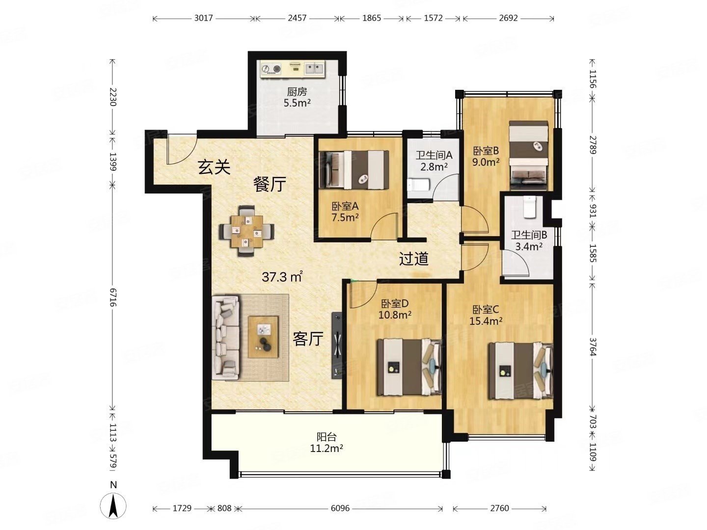 碧桂园急售大四房小高层带车位中间楼层视野无遮挡