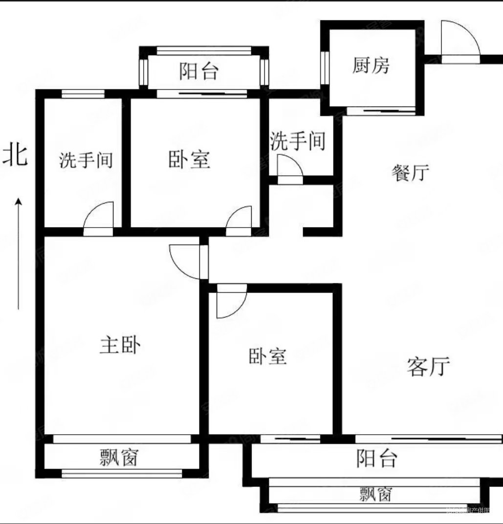 即墨首创南区 禧悦学府 105平套三双卫 毛坯房 现房 地暖