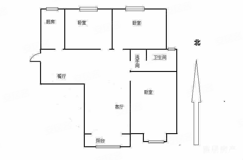 裕昌九州国际3室2厅1卫112.6㎡南北118万