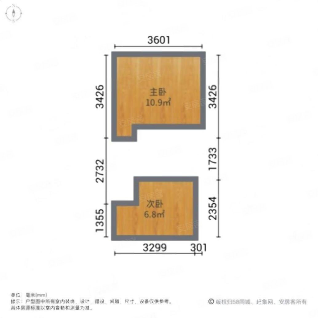 奥邦广场金座(商住楼)2室1厅1卫35㎡南北18万