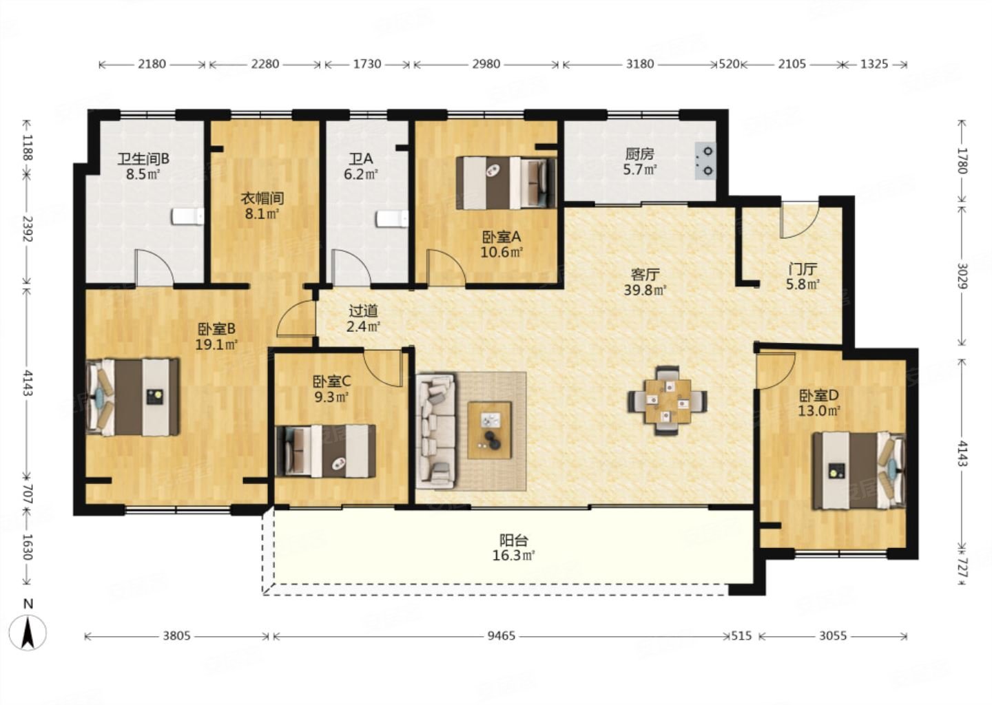 华润置地江湾城4室2厅2卫165㎡南北340万