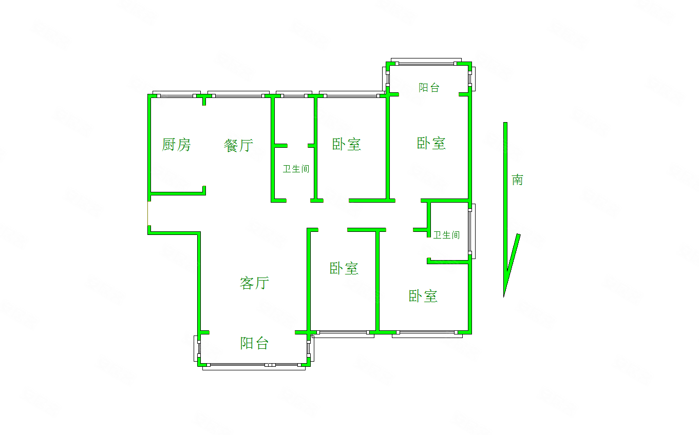 滨河御景苑4室2厅2卫152.4㎡南北134万