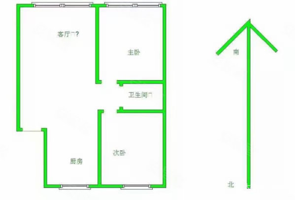 新元公寓2室1厅1卫59.89㎡南北35万