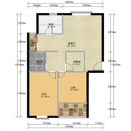 金色贝拉维2室2厅1卫117.23㎡南1200万