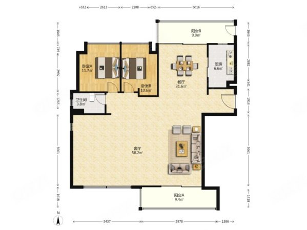 跃层户型十米长超大阳台房东近期想出手