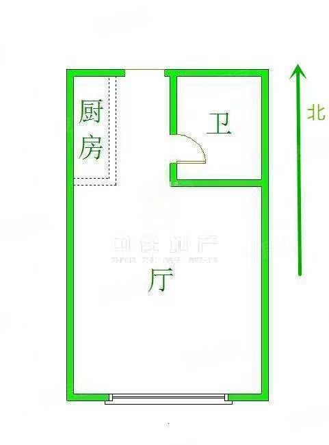 天鸿万象中心1室1厅1卫31.52㎡南北20万