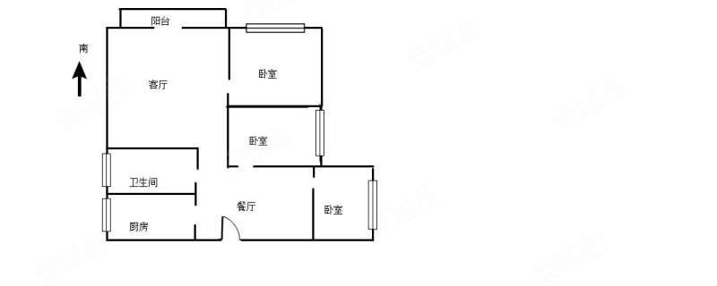 华发峰尚3室2厅1卫87.08㎡南80万