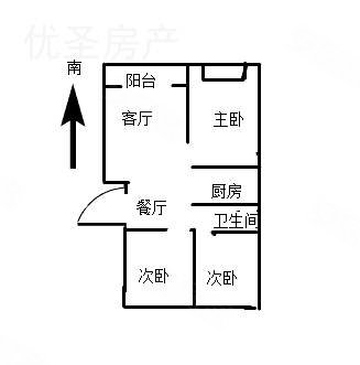 植物园安置区二期东区3室2厅1卫122㎡南北37万