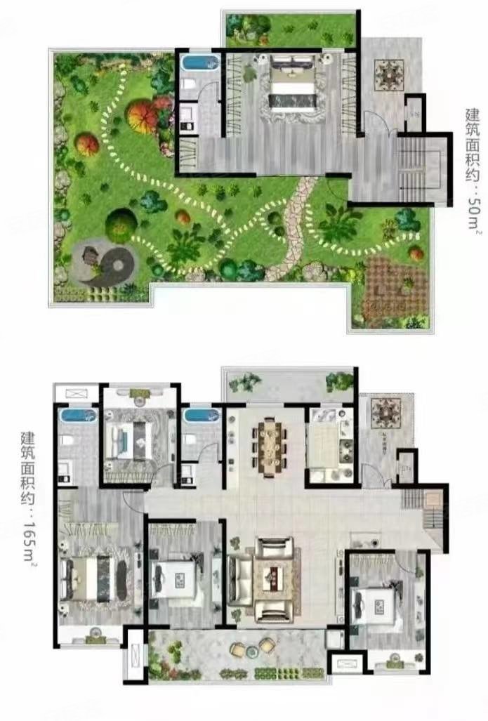 紫檀山别墅,环境好,总价低,紫檀山山颂二手房,230万,5室3厅,3卫,198.