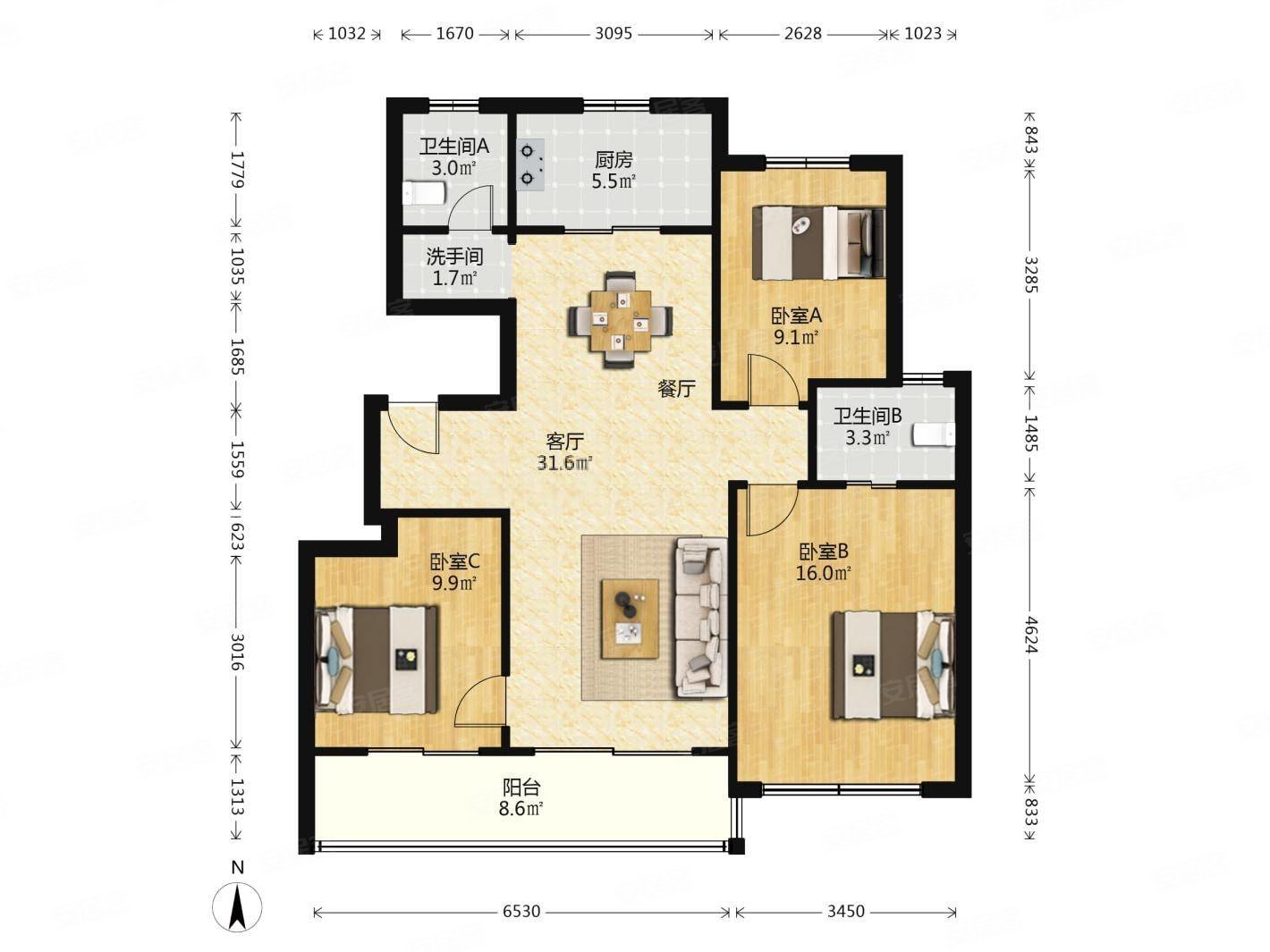 前山澜庭 110平3房2卫前排电梯洋房 拎包入住随时看房