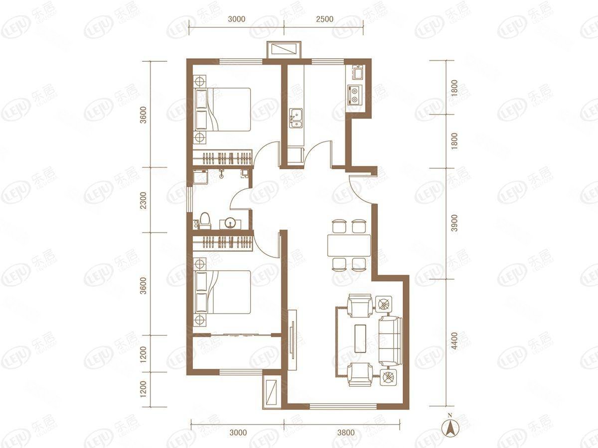 盛业家园2室2厅1卫71㎡南北26.8万